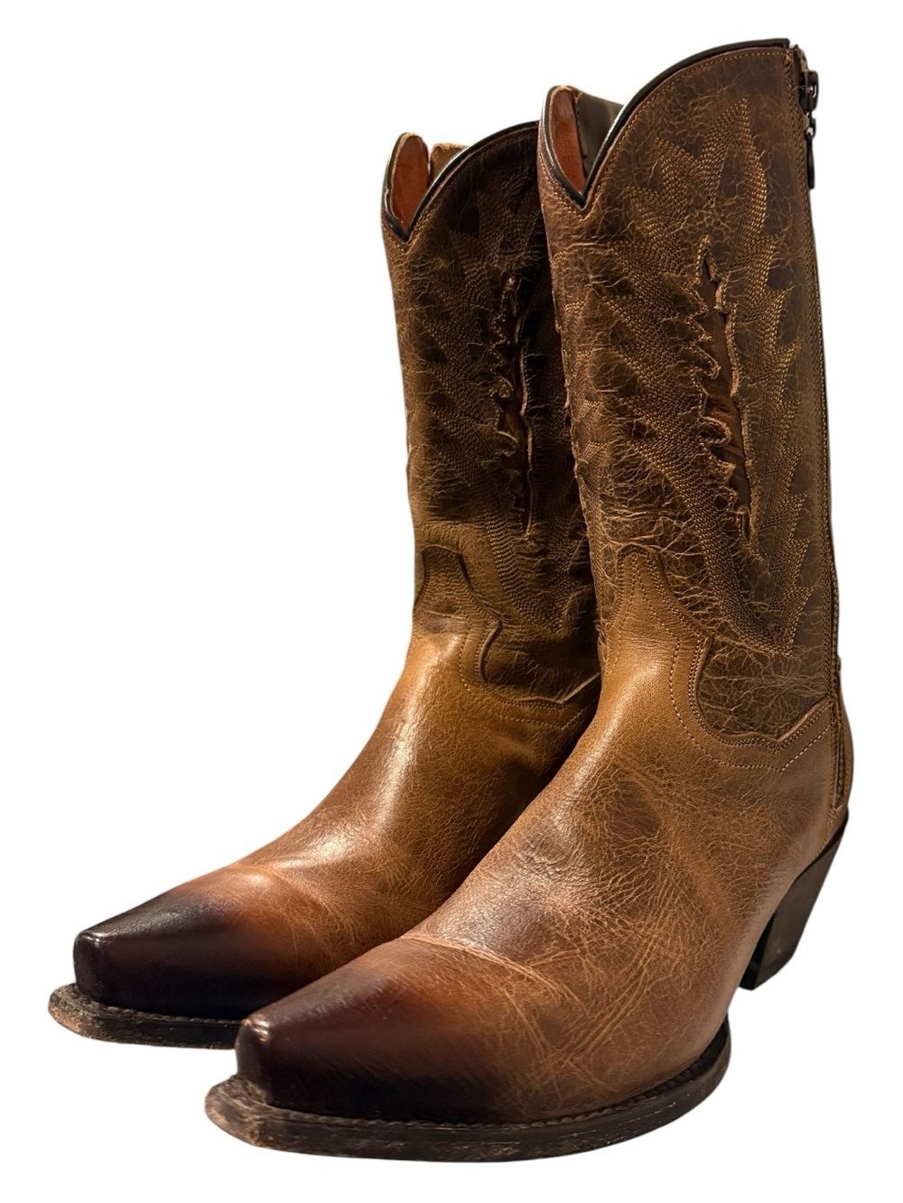 Dan Post Trish Zip Brown Leather Boots 3631 Women’s Sz 8